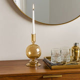 Taper Candle Holder - Gold Luster Glass Bubble, 7 in.