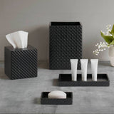 Embossed Resin Bathroom Set, Onyx