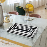 Decorative Tray Concentrics Black & White 11x17 inch