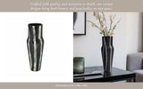 Metal Percy Patterned Embossed Vase - Gray, 12 in.