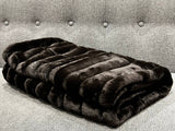 Majestically Inspired | Elegant Black | Ribbed Faux Rabbit & Velvet Bedding | Twin & Queen