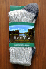 PKG of 6 Men's Merino Wool Heel Toe Socks- Oat