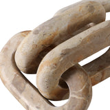 Ivory/Beige 14x3 in. Marble Novelty 4-Link Chain Sculpture