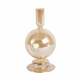 Taper Candle Holder - Gold Luster Glass Bubble, 7 in.