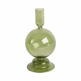 Taper Candle Holder - Olive Glass Bubble, 7 in.