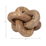 Decorative Figurine - Brown Wood Interlocking Knot, 6 in.