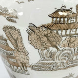 Brown & White Classic Chinoiserie Ceramic Ginger Jar 18"