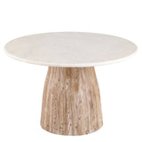 Natural Wood Dining Table with Marble top (Coffee Table)