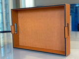 Cooper Saddle Hand-Stitched Premium Leather | Serving Tray | 20" x 14" x 3.15" | One Preevay