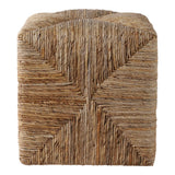 Decorative Ottoman - Brown Rattan Square Textured, 18 in.