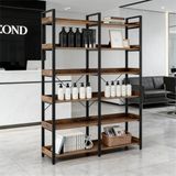 Black&Brown Salon 6-Tier Open Storage Display Rack