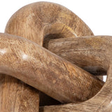 Decorative Figurine - Brown Wood Interlocking Knot, 6 in.