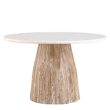 Natural Wood Dining Table with Marble top (Coffee Table)
