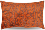 Handmade Velvet Throw Pillow 16x24 - Soft Brownish Orange