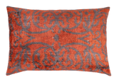 Handmade Velvet Throw Pillow 16x24 - Soft Brownish Orange