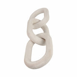 Sculpture - White Wood Interlocking 3-Chain Link, 28 in.