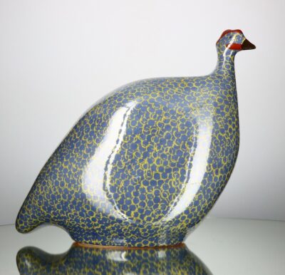 ELECTRIC BLUE SPOTTED GREEN LEAF GUINEA FOWL-MED