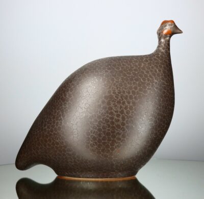 BLACK SPOTTED GREY MATTE GUINEA FOWL-LARGE