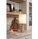 Jade & Brass Mini Cylinder Lamp