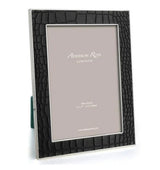Black Croc & Silver Frame