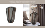 Decorative Vase - Brown Glass Large Modern Striped, 13 in.