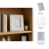Photo Frame - White Marble Crystal-Clear Cover, 5x7 in.