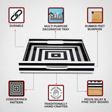 Decorative Tray Concentrics Black & White 12x12 inch