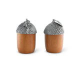 Wood and Pewter Acorns Salt & Pepper Set/JAMES by Jimmy DeLaurentis HOME