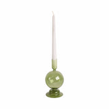 Taper Candle Holder - Olive Glass Bubble, 7 in.