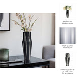Metal Percy Patterned Embossed Vase - Gray, 12 in.
