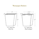 Elephant Orange & Pink Toile Wastepaper Basket: Wood Flat Top