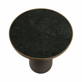Metal Geometric Base End Table Marble Top - Green, 20 in.