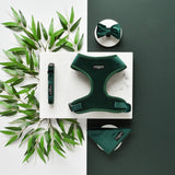 LUXE Velvet Adjustable Neck Harness - Forest Green: S