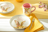 Hello Spring Pink Bunny 8.5" Dessert Salad Plate