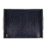 Premium Blue Embossed Leather Tray