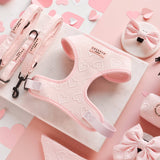 Luxe Adjustable Neck Harness - Baby Pink Heart: S