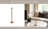 Taper Candle Holder - Gold Metal Squared Off, 16 in.