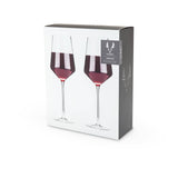 Raye™ Stemmed Angled Crystal Bordeaux Glasses Set of 2