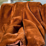 One Preevay Coco Brown Ultra-Soft Faux Rabbit Fur Throw | Luxury 800gsm Plush | 50x60