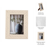 5 in. x 7 in. Ivory Resin Woven Photo Frame