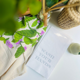 Wash Your Hands Guest Towel, Grey Font
