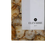 Picture Frame - Brown Stone Agate Accent with Glass, 5x7 in.