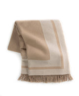 Southampton Home Double-Faced Border Throw 60" X 74" Natural