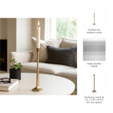 Taper Candle Holder - Gold Metal Squared Off, 16 in.