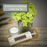 4" Matches in Chic Cork Top Jar - Colors of Your Choice: Tuxedo