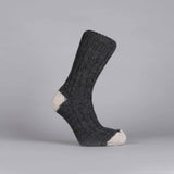 PKG of 6 Men's Merino Wool Heel Toe Socks- Charcoal