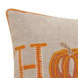 Natural Home Pumpkin Embroidered Pillow