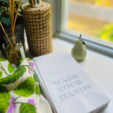 Wash Your Hands Guest Towel, Grey Font