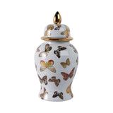 Multicolor 14x7 in. Ceramic Glam Temple Jar with Butterflies