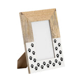 Wood and Glass Paw Print Picture Frame - White, 4x6 in.